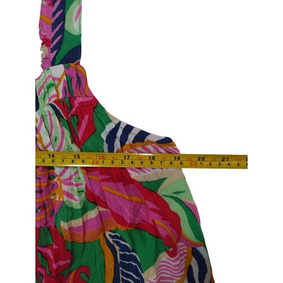 Women's Goa Breezy Tropical Leaf Print XL, Rayon Sleeveless Flowy Summer Dress. - Picture 6 of 7